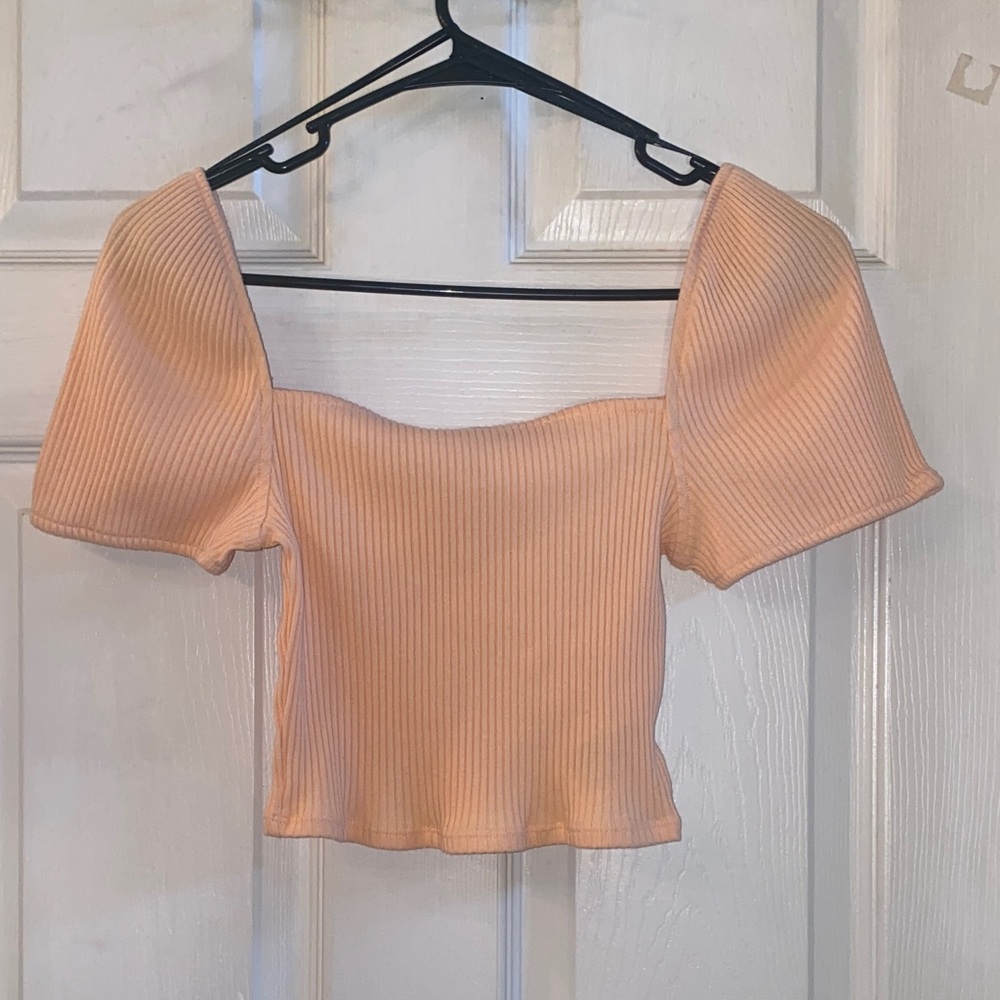 H&M Peach Ribbed Crop Top - Picture 4 of 12